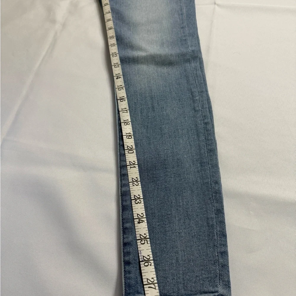 American Eagle Outfitters Blue Skinny Jeans with Faded Wash - Picture 4 of 7